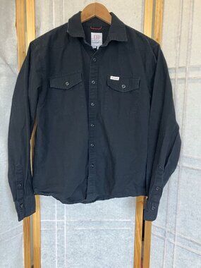 Men’s Topo Designs Cotton Button Down Dirt Shirt LS Black Sz Medium, Outdoors